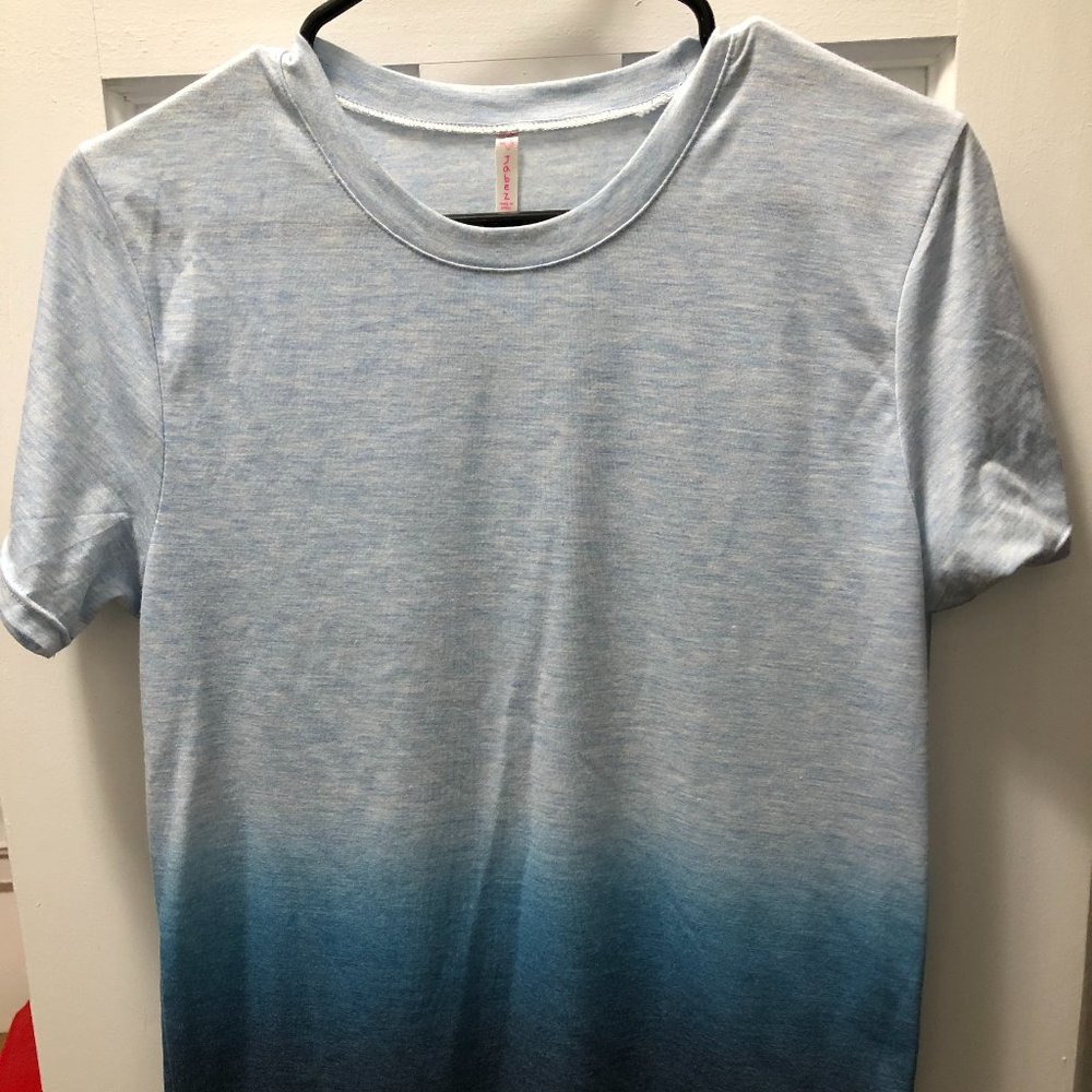 Men's Korean Blue Dip-Dye Tee Small / Extra Small